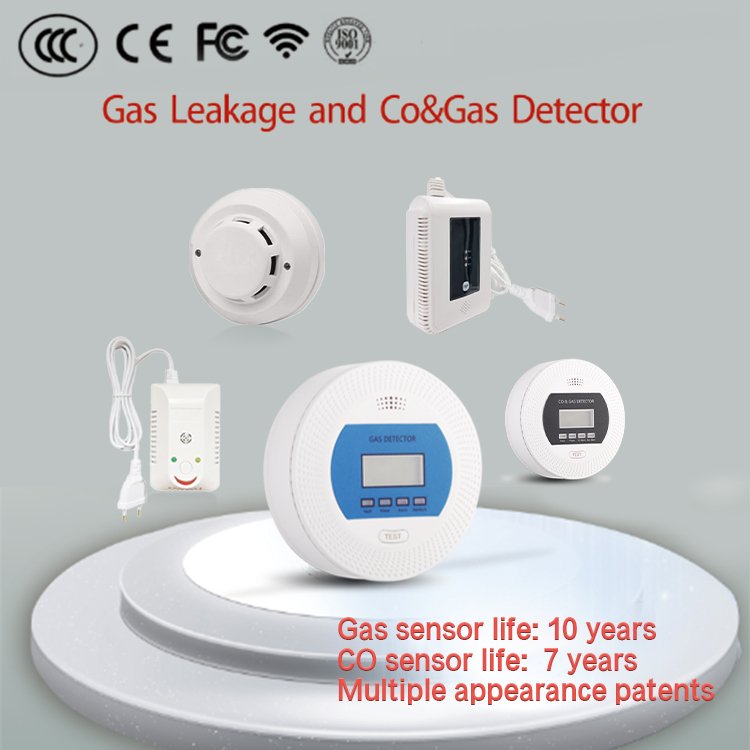 gas leak detector with LCD and DC 5V Backup Battery alarm system home