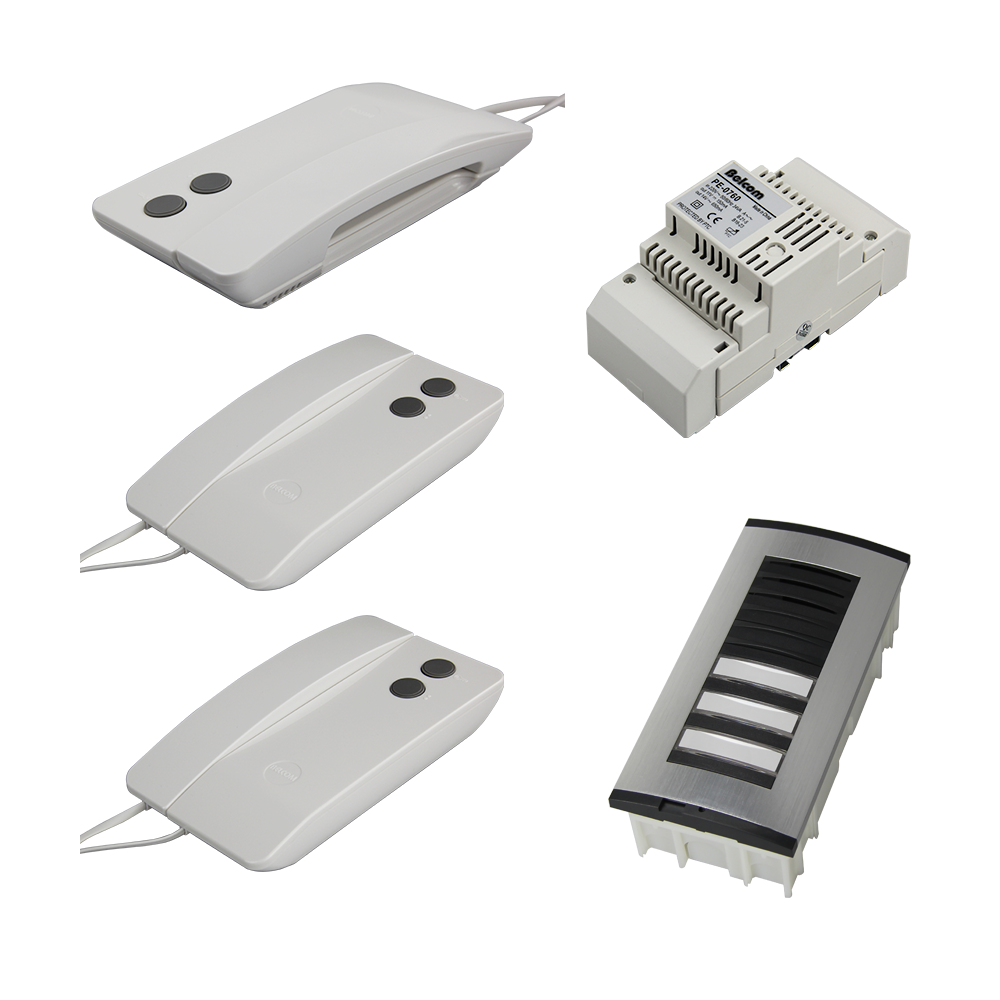 3 Posts Audio Door Phone Kit Two-Way Talk Intercom System with Brushed Aluminum Panel Electronic Ring Remote Door Lock Control