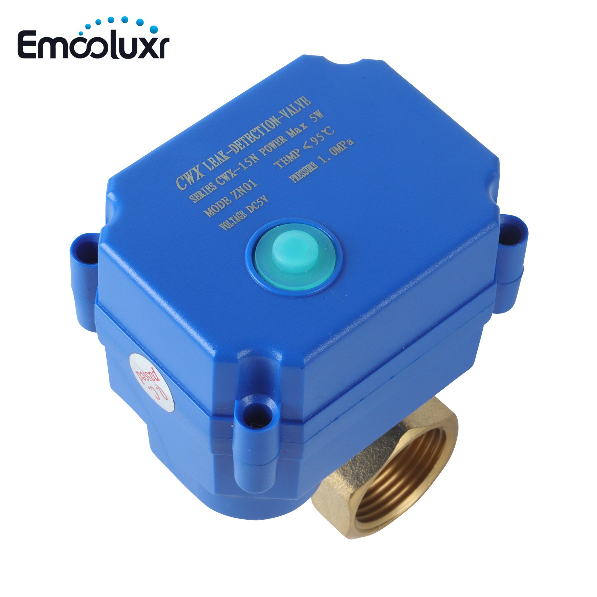 Water Pipe Smart Valve Leak Detector Protection System with 2pcs Water Sensor Cable for 3/4" Pipe Anti Overflow Protector