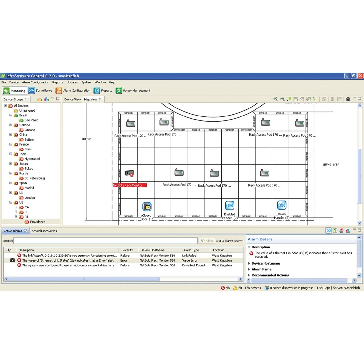 APC AP95100 Data Center Expert Perpetual License Alarm System for 100 Nodes