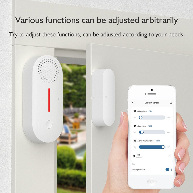 Sensor de Puerta Para Domotica Alarma de Puerta Inteligente Wifi Tuya Smart Door Sensor for Smart Home Security & Automation