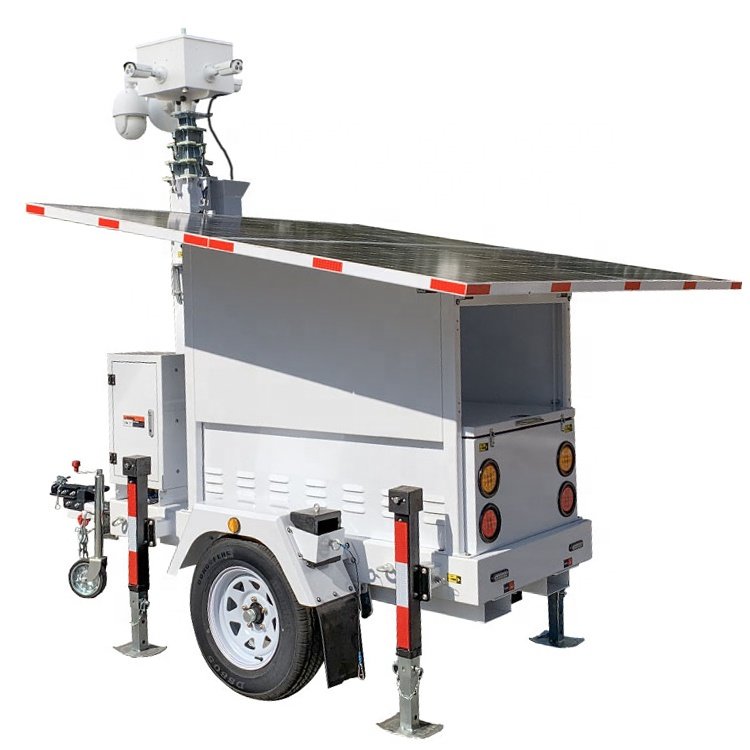 Portable Cctv Monitor Mobile Alarm Systems Solar Security Camera With Light