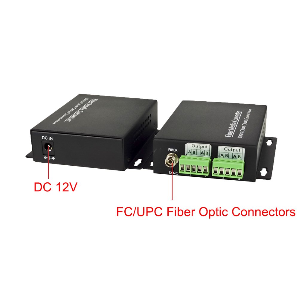 4 Channel Alarm Signal Simplex Contact Closure Over Fiber Burglar Over Fiber Extender Relay Output Transmitter And Receiver