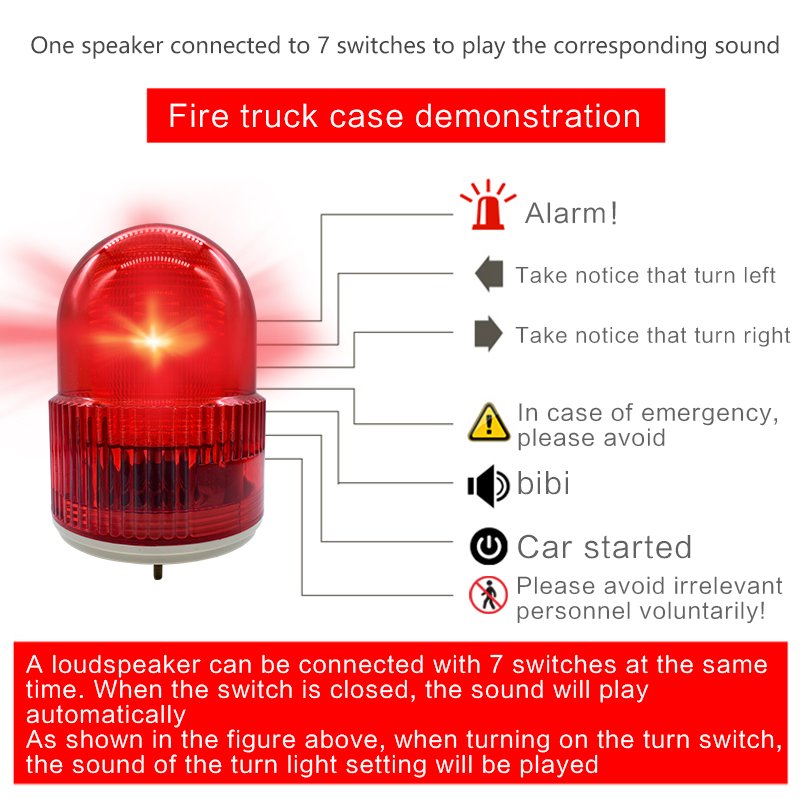 Outdoor 100db Waterproof Alarm Siren with 7-Way Trigger/485 Control/RS232 Control/Microwave Sensor Remote Control Alarm System