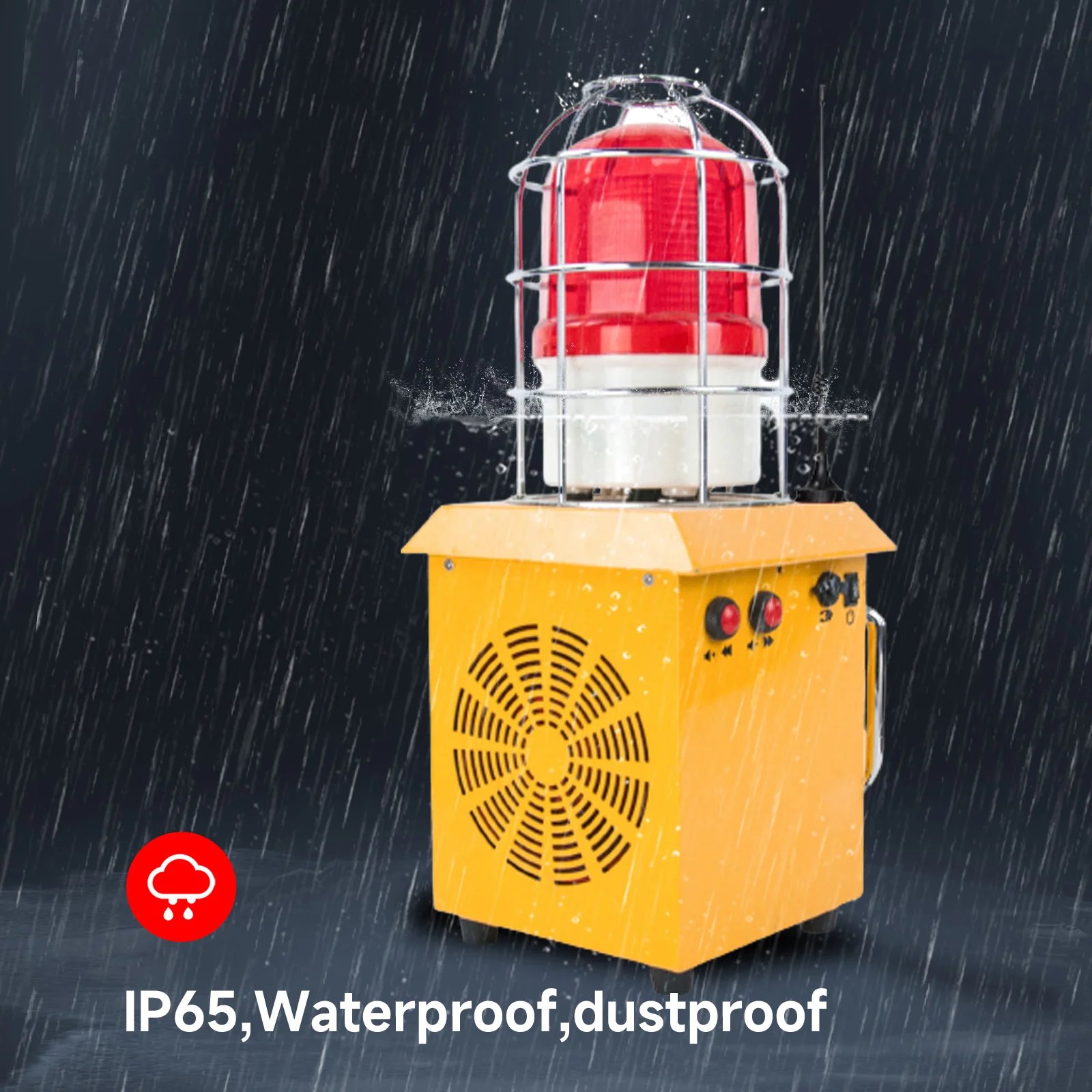 Portable Wireless Remote Siren Alarm 2000m Waterproof Outdoor Alarm System with 120dB Horn 12 Tones 5000mAh Battery