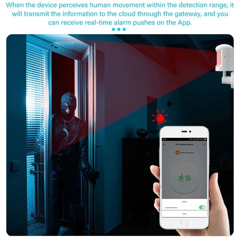 RSH tuya zigbee wireless smart home security motion sensor Detect People Movement infrared PIR motion sensor