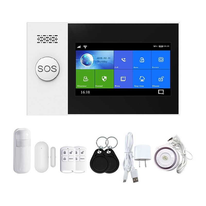 Full Touch Screen Tuya APP Smart WiFi GSM Safe House Home Security Alarm System Compatible With Alexa Google Home IFTTT