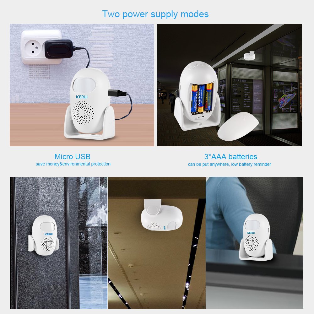 Wireless Infrared Home Security System Welcome Chime 110dB Remote Control Motion Sensor Alarm