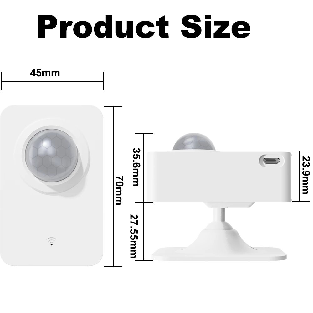 SZMYQ Tuya Smart Home People Movement Sends Alarm Alert App Remote Control Battery Powered ZigBee PIR Motion Sensor Detect