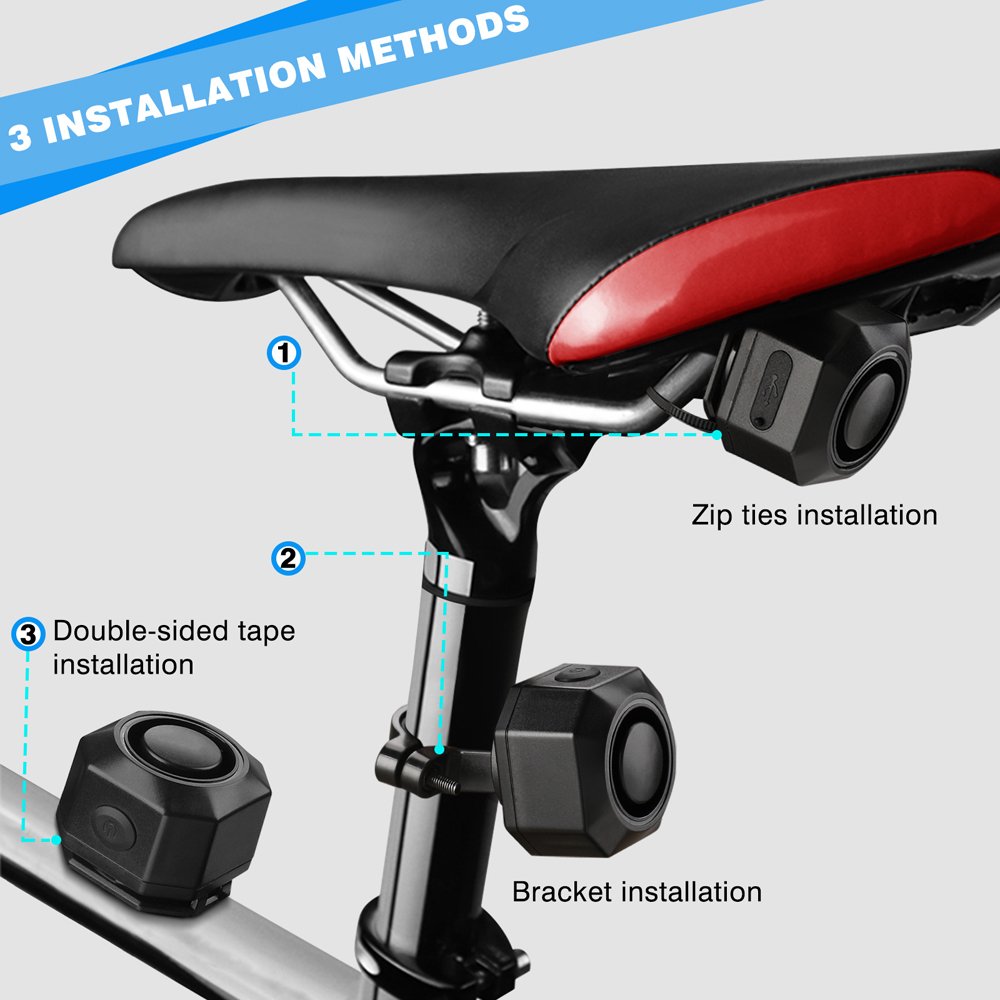 Rechargeable 110dB Wireless Remote Vibration Sensor Alarm Anti Theft Motorcycle Alarm Waterproof Security Bike Bicycle Alarm