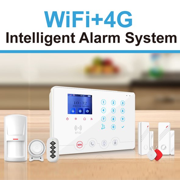 WOLF GUARD WiFi 4G House Security System Tuya Motion Sensor Home Alarm System GSM