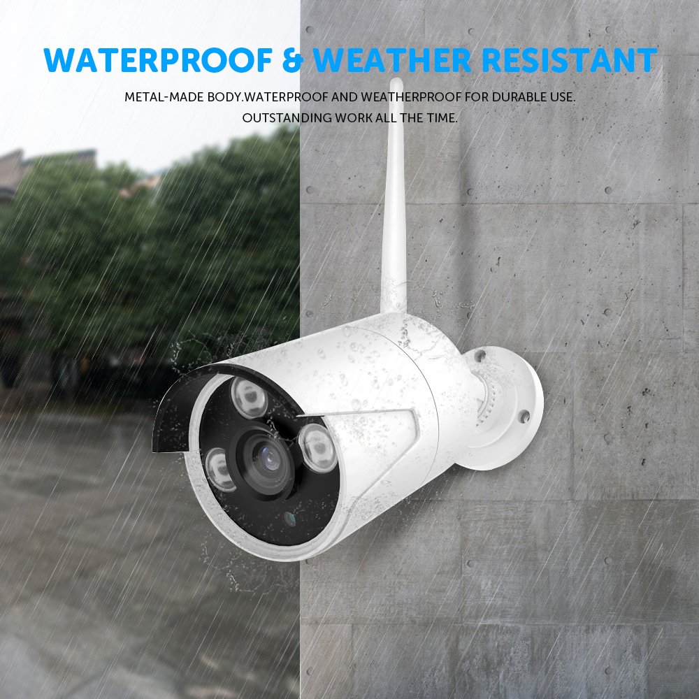Tuya Full HD Outdoor Waterproof 4ch 8ch 1080P Network IP CCTV Camera System Wireless with 2-Way Audio Alexa Google Wifi NVR Kit