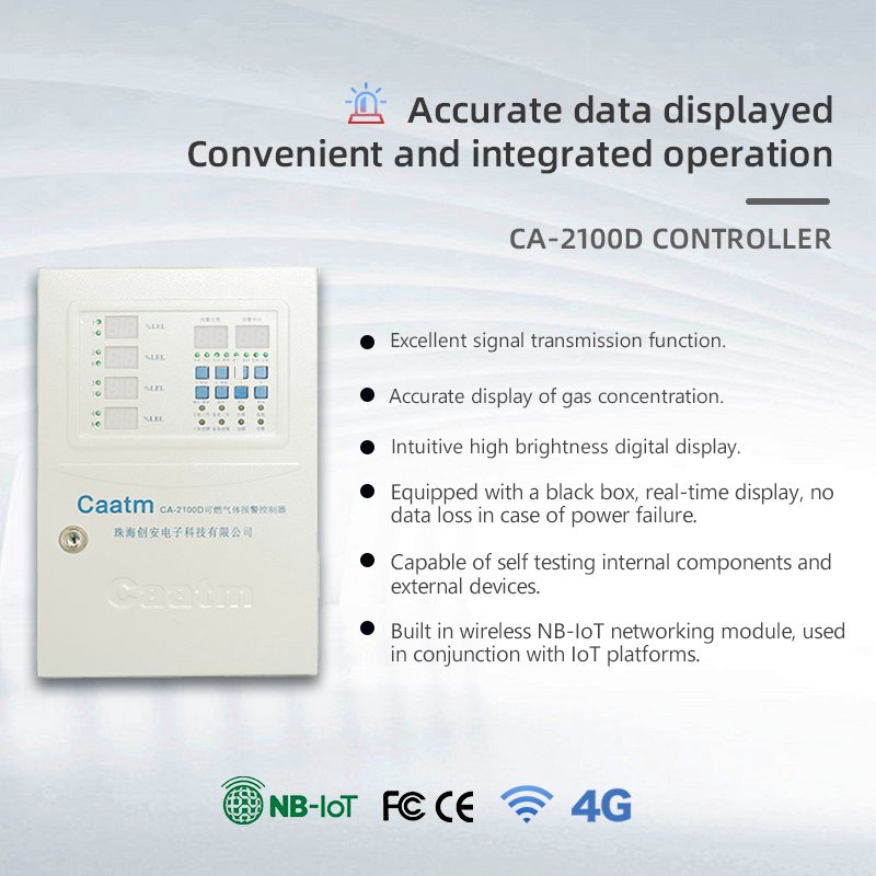 CAATM CA-2100D Digital display Wall-mounted 8 channels Bus Transfer gas alarm controller