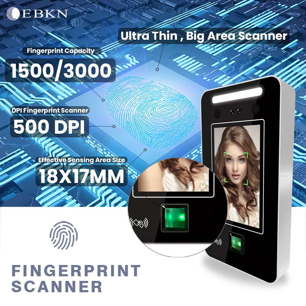 Touch Screen wifi Dynamic Face Recognition Time Attendance Access Control Employee Time Clock Biometric Access Control System
