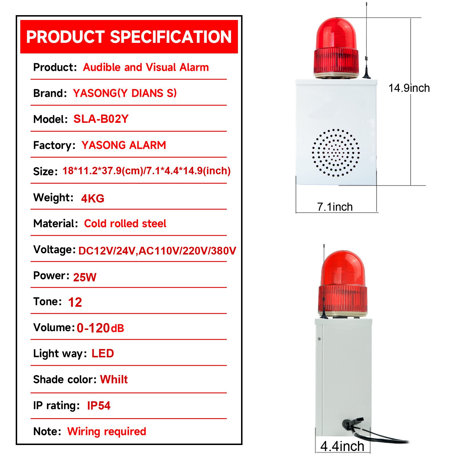 120dB Loud electric 2000m wireless alarm brightness LED strobe waterproof wireless security system alarm for home and outdoor