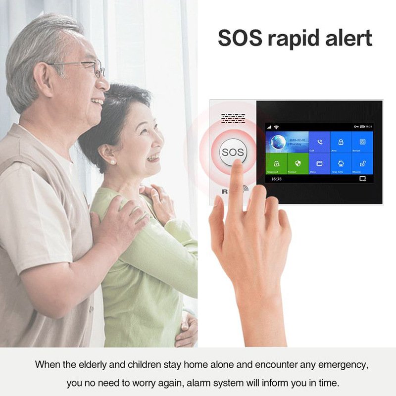 4.3inch Full Touch Screen Wireless Home Security Burglar GSM Burglar WIFI Tuya Smart Alarm System