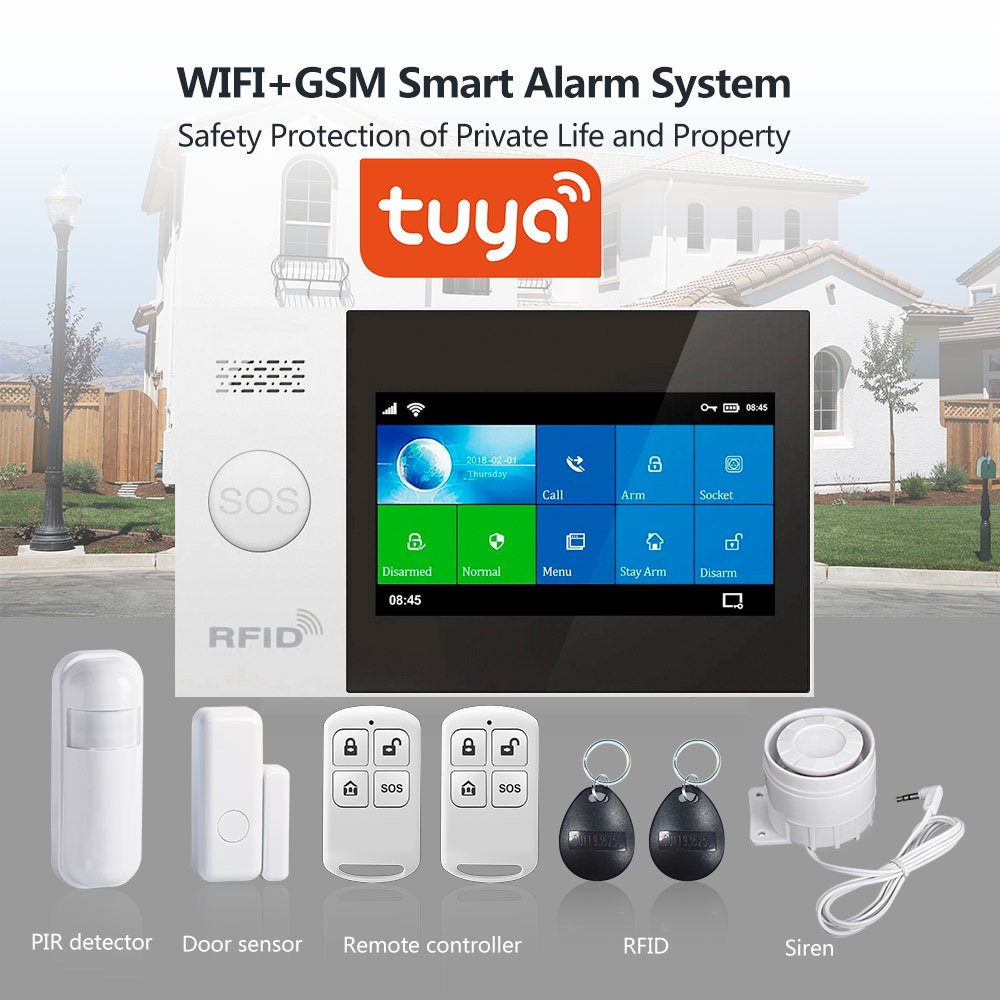 Touch Screen Wireless Wifi Home Alarm GSM IOS Android APP Control SMS Burglar Alarm System For Home Security Alarm