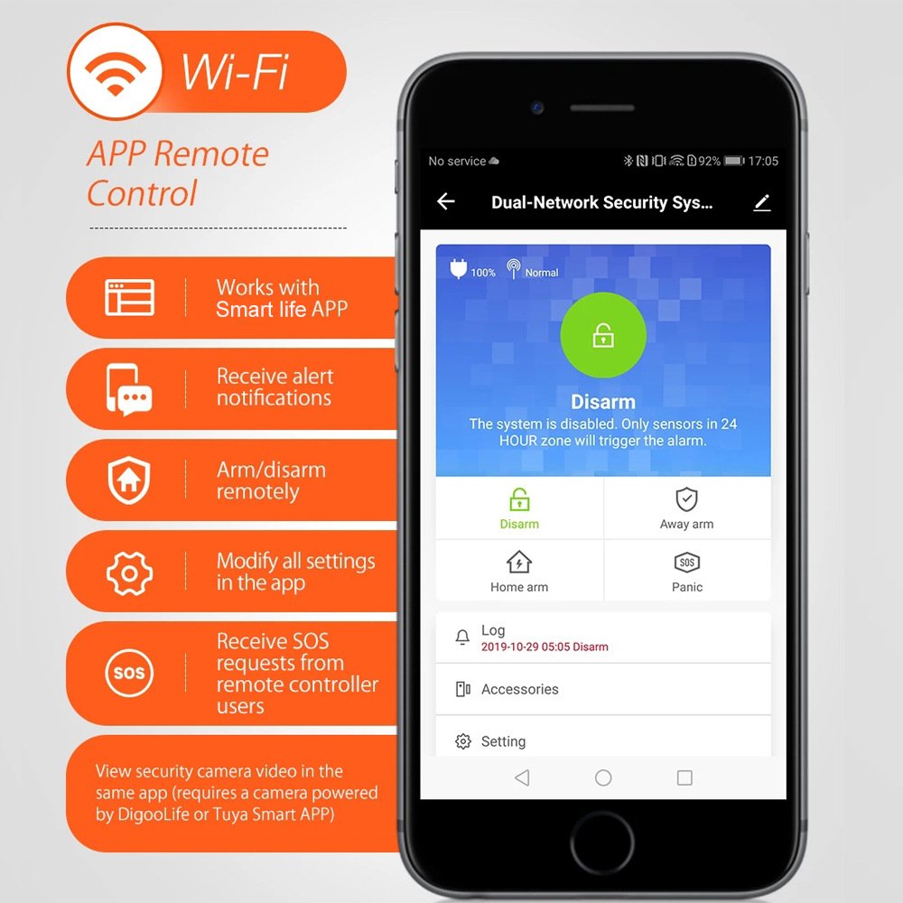 Touch Screen Wireless Wifi Home Alarm GSM IOS Android APP Control SMS Burglar Alarm System For Home Security Alarm