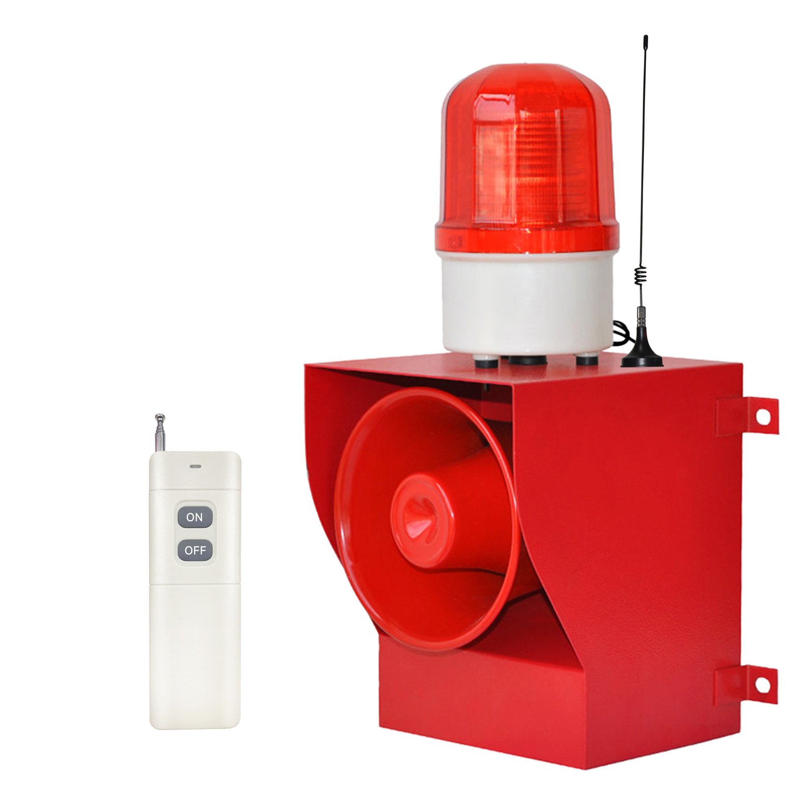 YASONG 500m Wireless Remote Contral alarm siren 130dB Shop security alarm LED Light 45W wireless alarm system for safety
