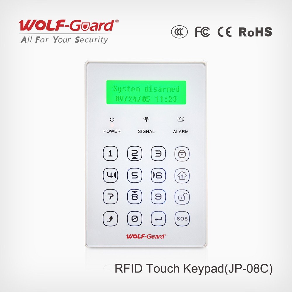 433Mhz Wireless Touch Keyboard RFID Card Arm Or Disarm Password Keypad For Home Security Alarm Support Tuya Smart System