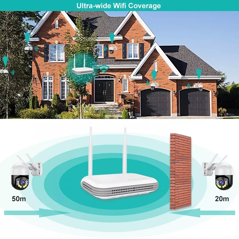 Regis Icsee Xmeye 5MP 4ch Outdoor Cctv System Wifi IP Home Camera Security System Wireless Nvr Kit Nvr Camera System