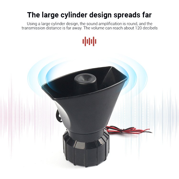 60W megaphone horn speakers audio system sound vehicle system emergency motor alarm power loud electric speaker horn for car