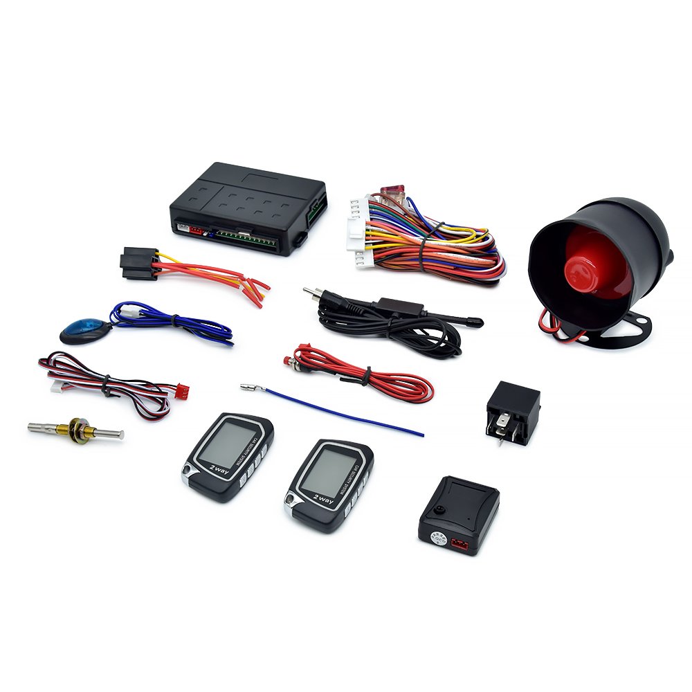 12v Universal Remote Control Press Start Two Way Car Keys Alarm Security Car System Black DC 12V Universal Car Central Locking
