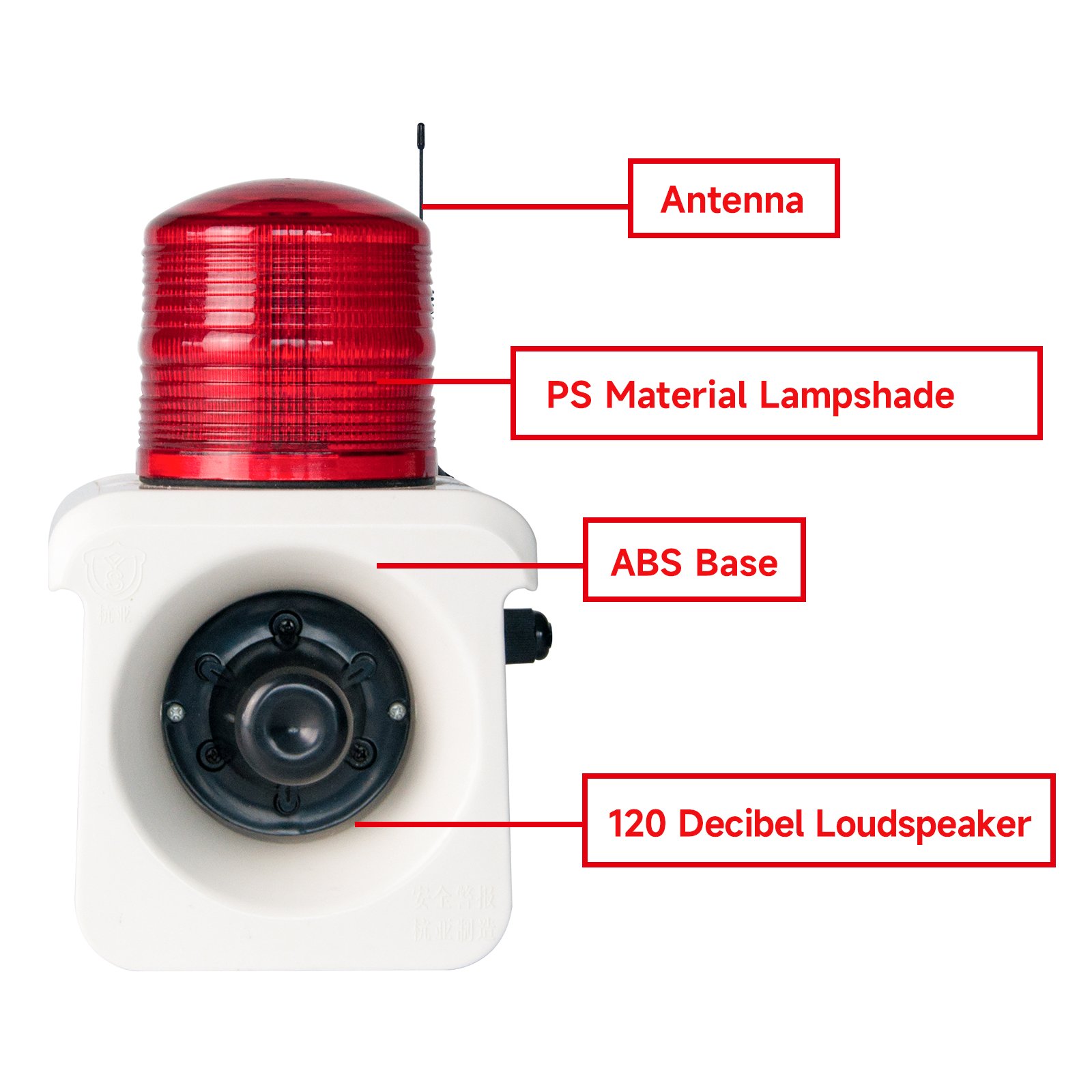 2000m/1.2mile IP65 Waterproof Dustproof Wireless Alarm System with 3 pcs Remote Control 120 dB Tone 9 Alarms Buzzers Sirens