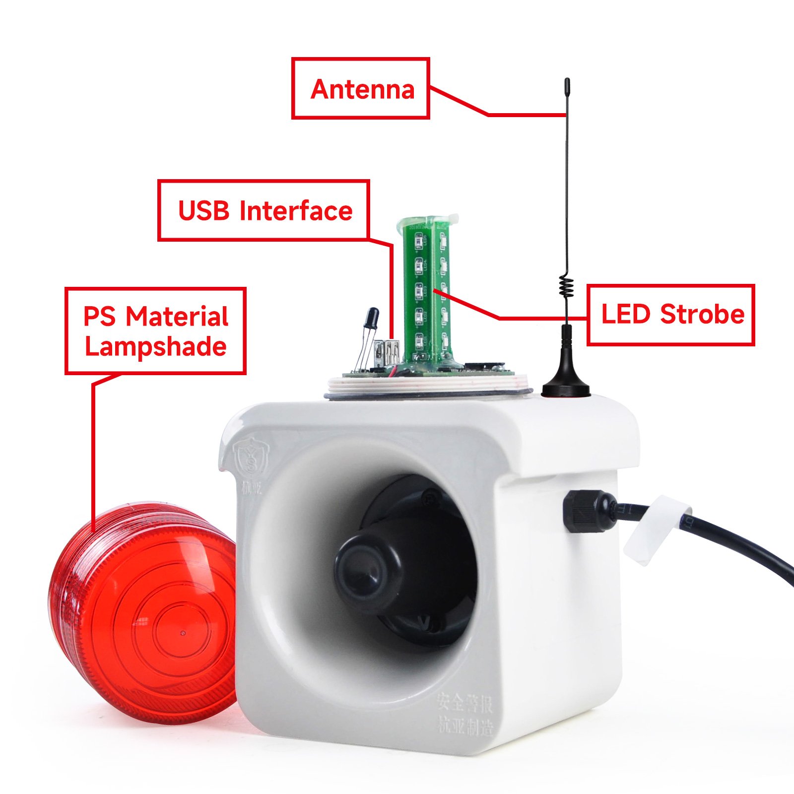 2000m/1.2mile IP65 Waterproof Dustproof Wireless Alarm System with 3 pcs Remote Control 120 dB Tone 9 Alarms Buzzers Sirens