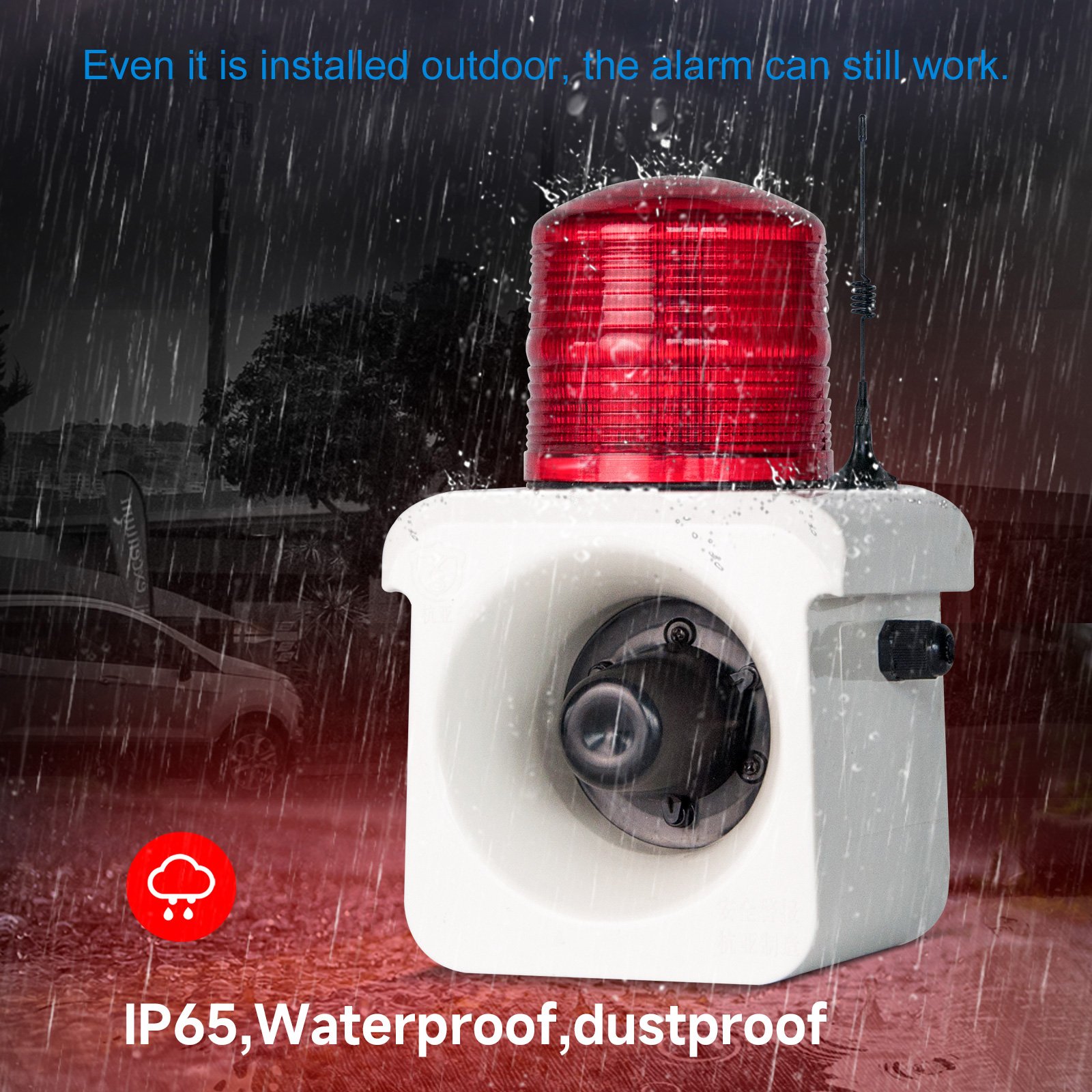 2000m/1.2mile IP65 Waterproof Dustproof Wireless Alarm System with 3 pcs Remote Control 120 dB Tone 9 Alarms Buzzers Sirens