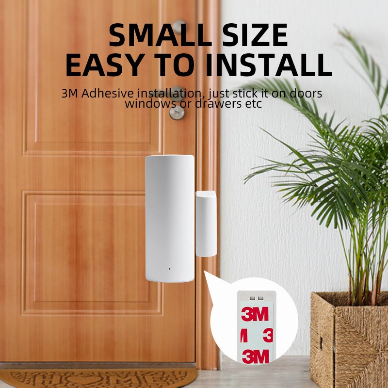 Tuya Wifi Zigbee Door and Window Alarm Security Door Sensor Alarm Window Magnetic Sensor Alarm