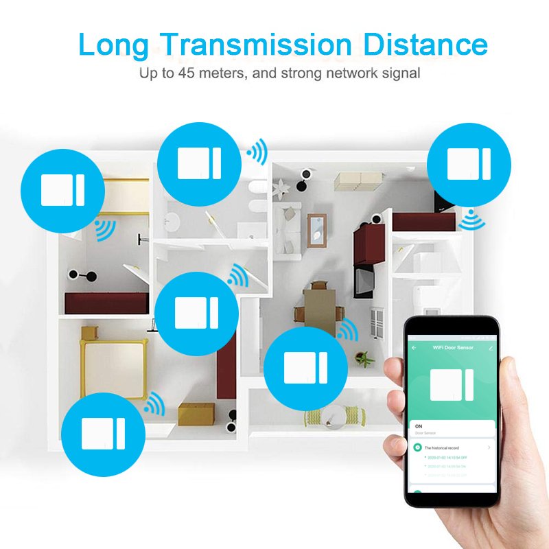 home security smart alarm devices wifi door sensor tuya