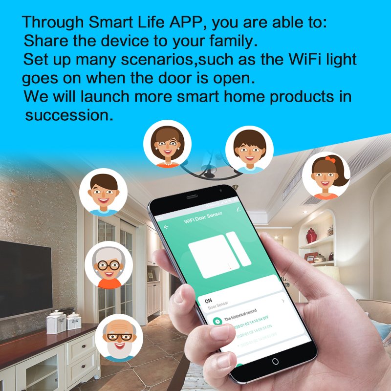 home security smart alarm devices wifi door sensor tuya