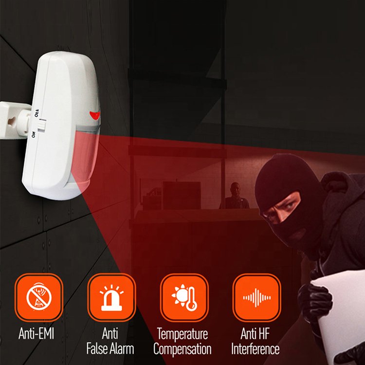PGST Wireless Pet Immune Motion detector for Burglar Security System Radio 433MHz Motion Sensor for Burglar Alarm Host