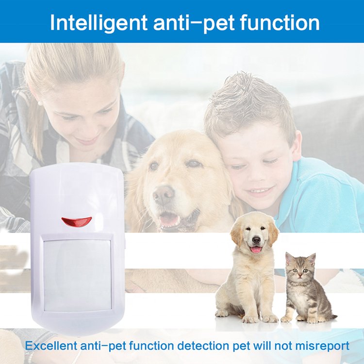 PGST Wireless Pet Immune Motion detector for Burglar Security System Radio 433MHz Motion Sensor for Burglar Alarm Host