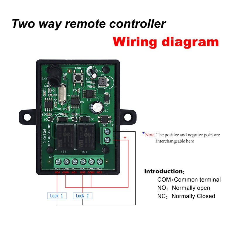 Wireless two-way remote control switch 12V suitable for various access control systems Learning controller