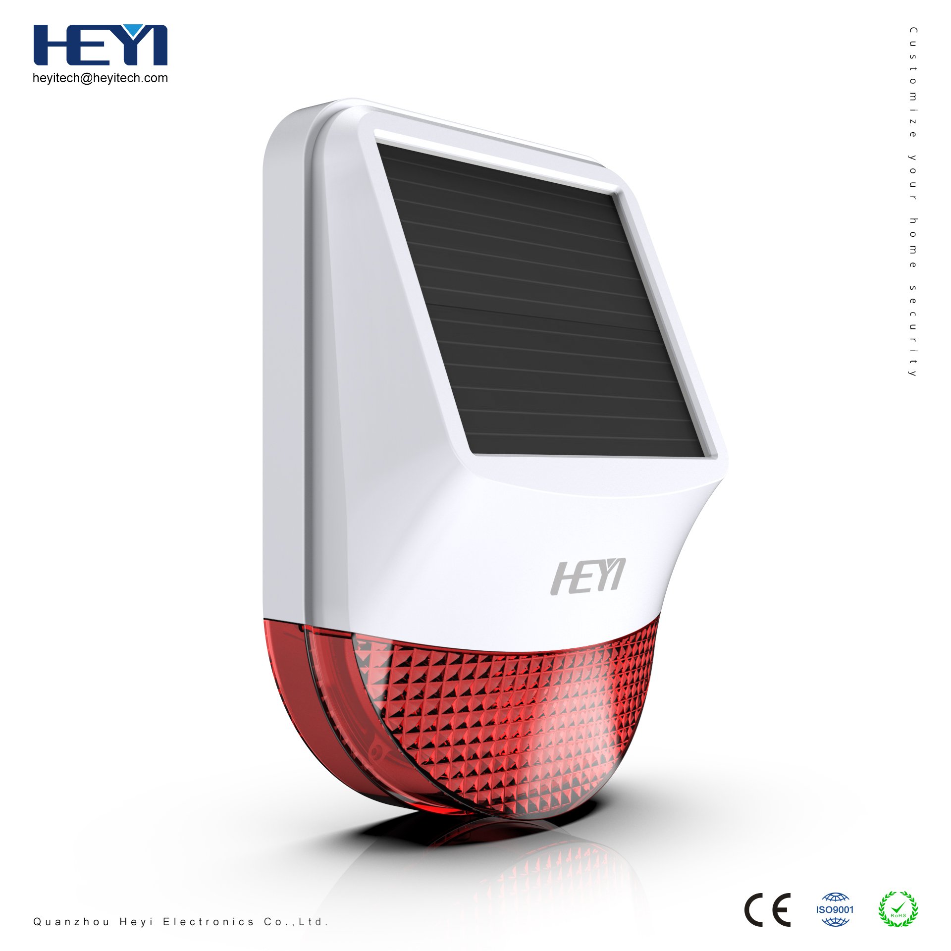 HEYI 6109s 120dB 120 days Big Wireless Solar Siren with 3 Colors Strobe and Repeater For Home Security Anti-theft Alarm System