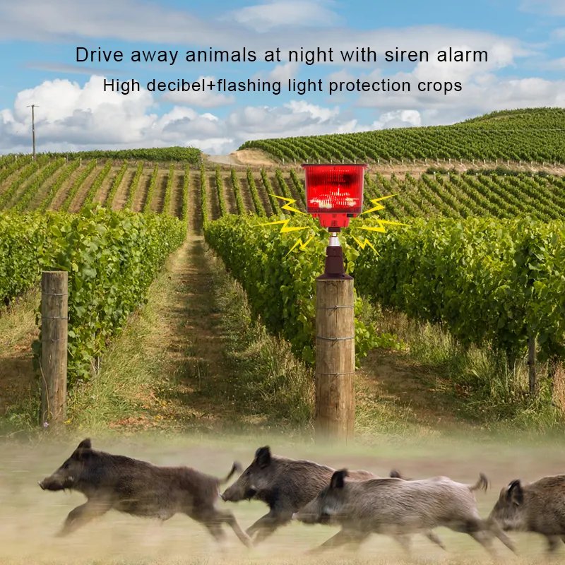 Factory Solar Alarm RF Remote 8pcs flashing led light 129db Siren Solar Home Alarm System Outdoor Solar Alarm