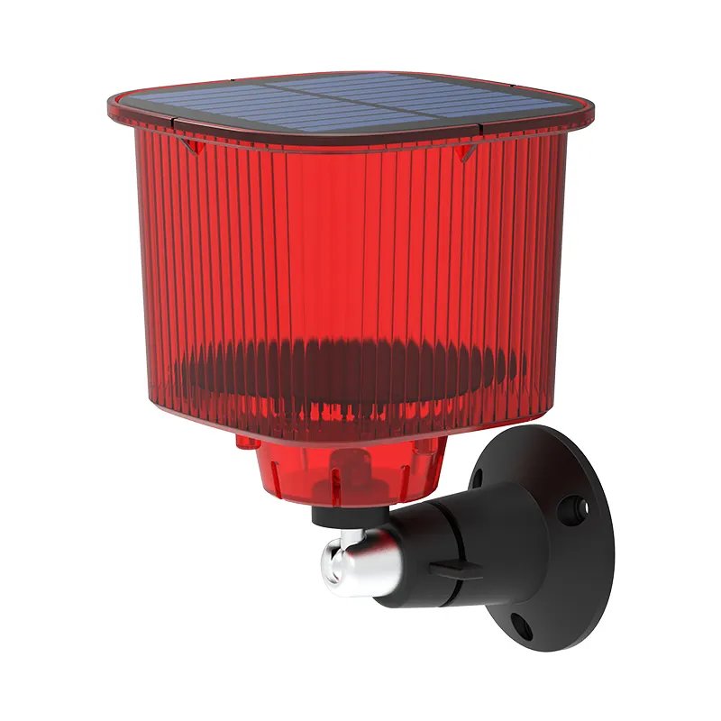 Factory Solar Alarm RF Remote 8pcs flashing led light 129db Siren Solar Home Alarm System Outdoor Solar Alarm