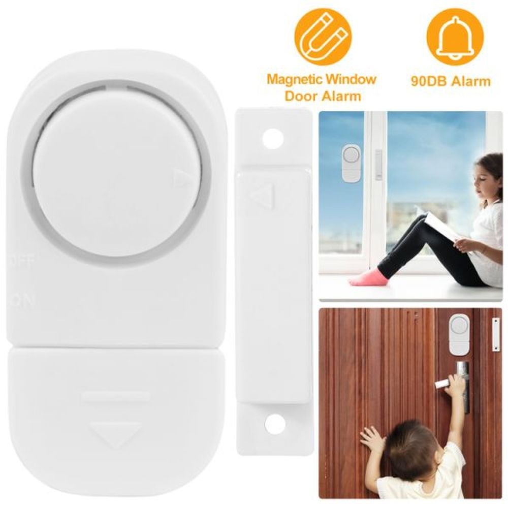 Wireless Indoor Security Magnetic Sensor Alarms ABS Plastic Wireless Window & Door Magnet with Motion Detection Security Purpose
