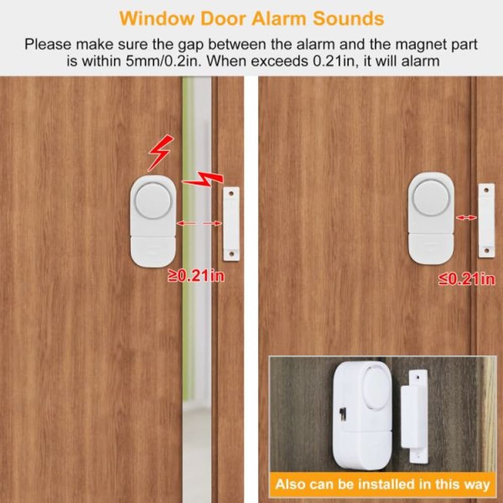 Wireless Indoor Security Magnetic Sensor Alarms ABS Plastic Wireless Window & Door Magnet with Motion Detection Security Purpose