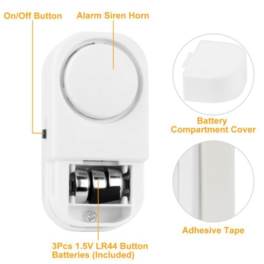Wireless Indoor Security Magnetic Sensor Alarms ABS Plastic Wireless Window & Door Magnet with Motion Detection Security Purpose