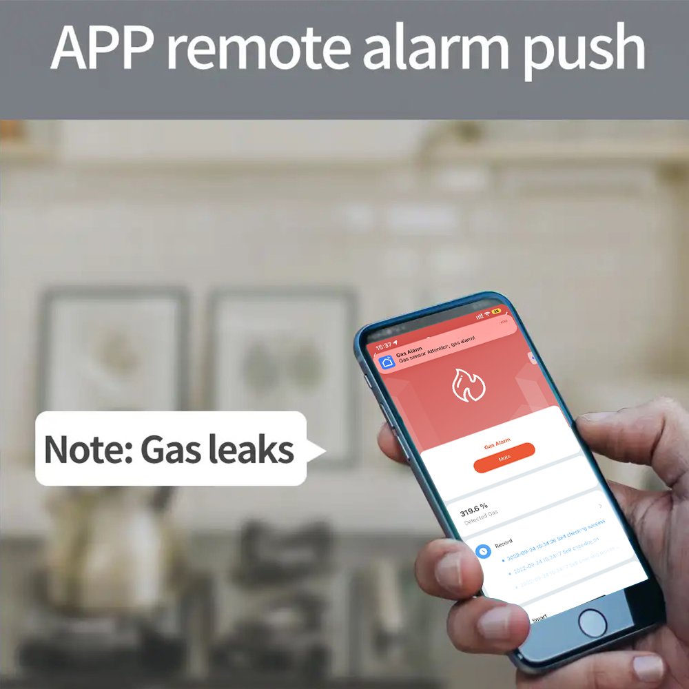 Tuya Smart Home Wifi Gas Sensor Tuya Wireless Gas Leak Detector Home Security Alarm System For Kitchen Home Security