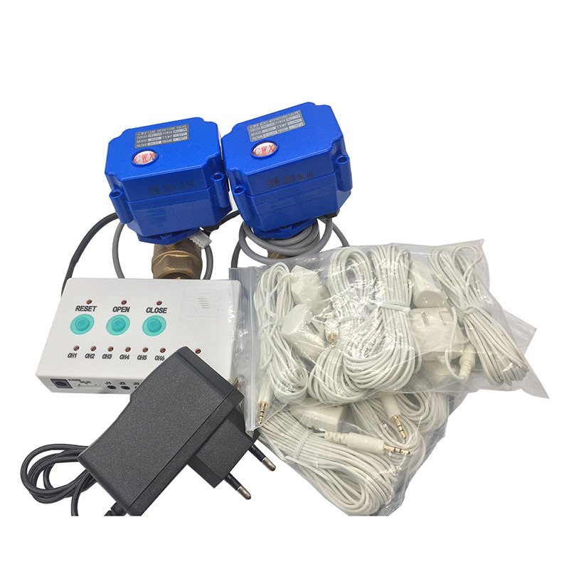 Water Leak Alarm System 5v DN15 DN20 DN25 Water Leak Detection Valve With Sensor And Controller For Smart Home
