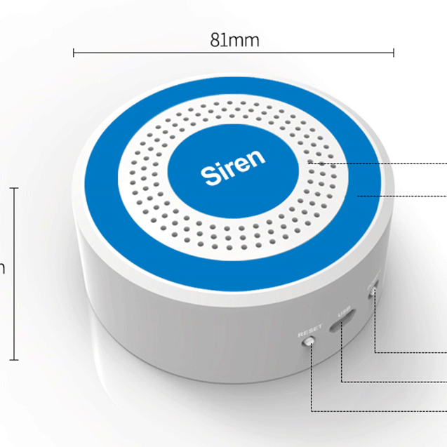 2022 new arrival 433MHZ wireless independent alarm system wireless siren indoor use