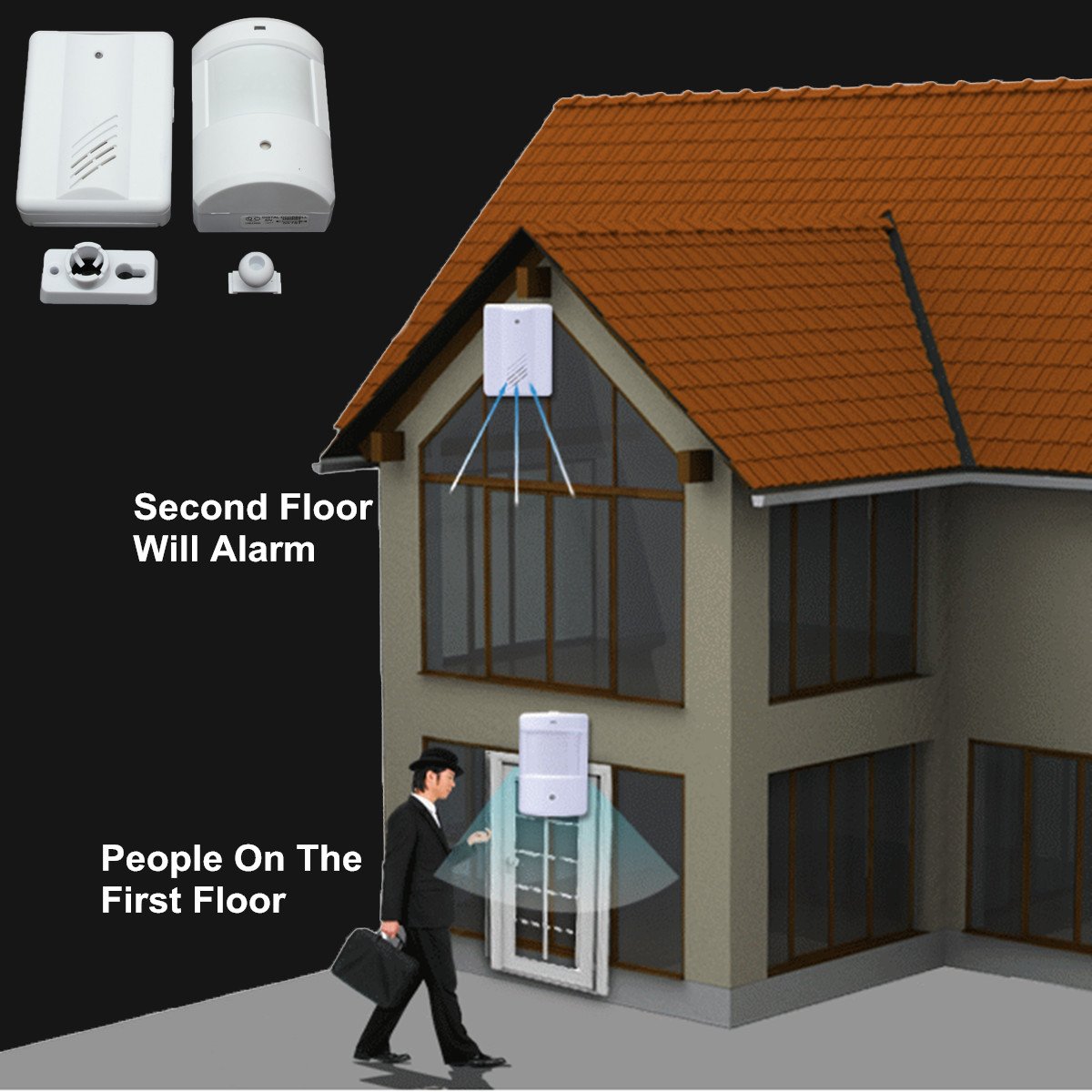 Home Security Motion Sensor Wireless Driveway Door Bell Chime Battery Operated Motion Detector Alarm Ring Doorbell Motion Sensor