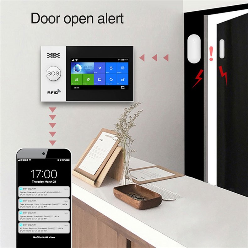 New Tuya Wireless Home WIFI GSM Home Security With Motion Detector Sensor Burglar Alarm System APP Control Support Alexa PG-107