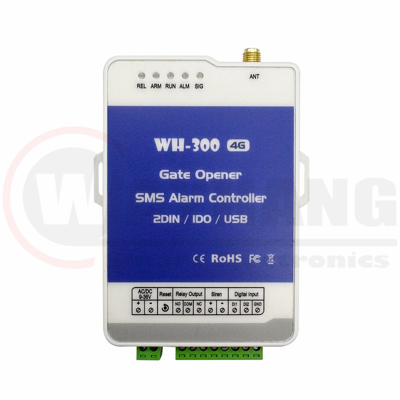 2 Digital Input And 1Output 4G Wireless GSM RTU SMS Alarm Remote Controller Gate Opener WH-300