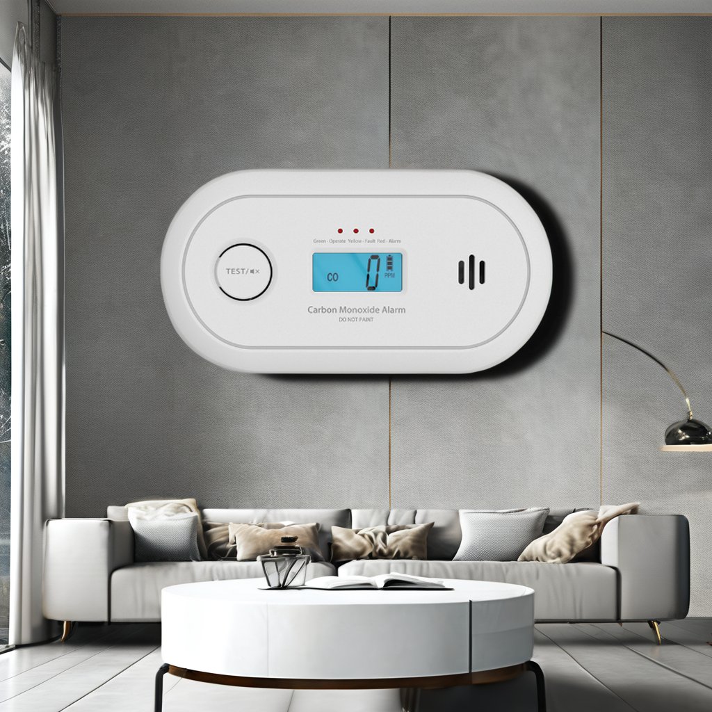 LCD Display Carbon Monoxide Alarm Detector with Replaceable CR123A Battery EN50291 Certified V-COM VC22R