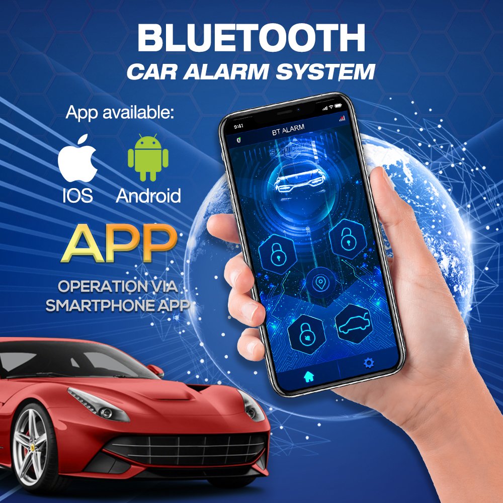 Anti-Robbing Anti-Hijacking Central Door Lock Unlock App Control BT Car Alarms Car Alarm Security System